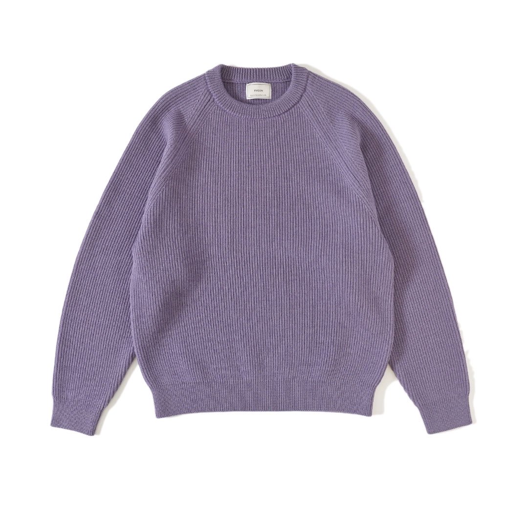 EVCON<BR>WOOL LOW GAGE CREW NECK (LILAC)