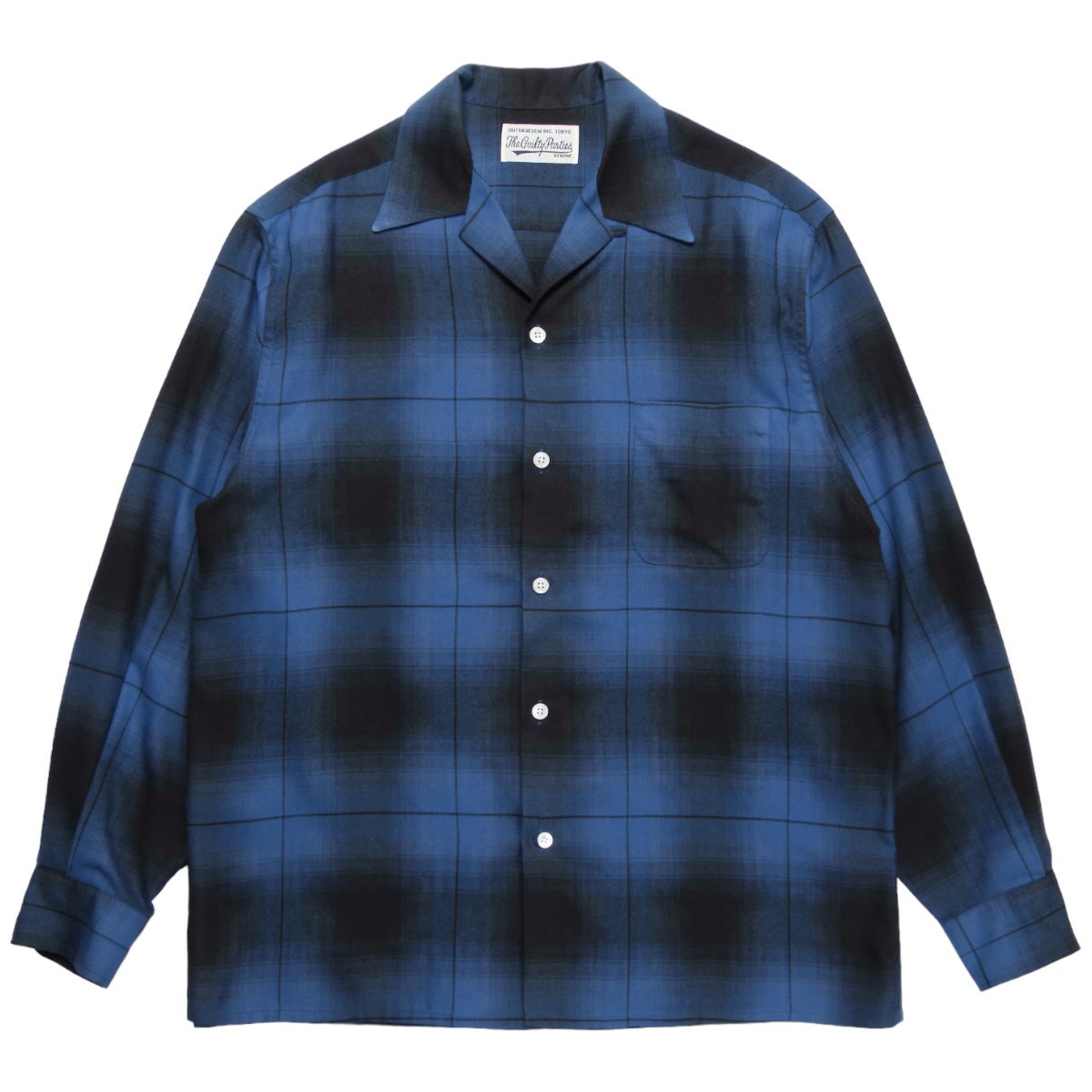 WACKO MARIA《ワコマリア》OMBRE CHECK OPEN COLLAR SHIRT L/S (TYPE-1