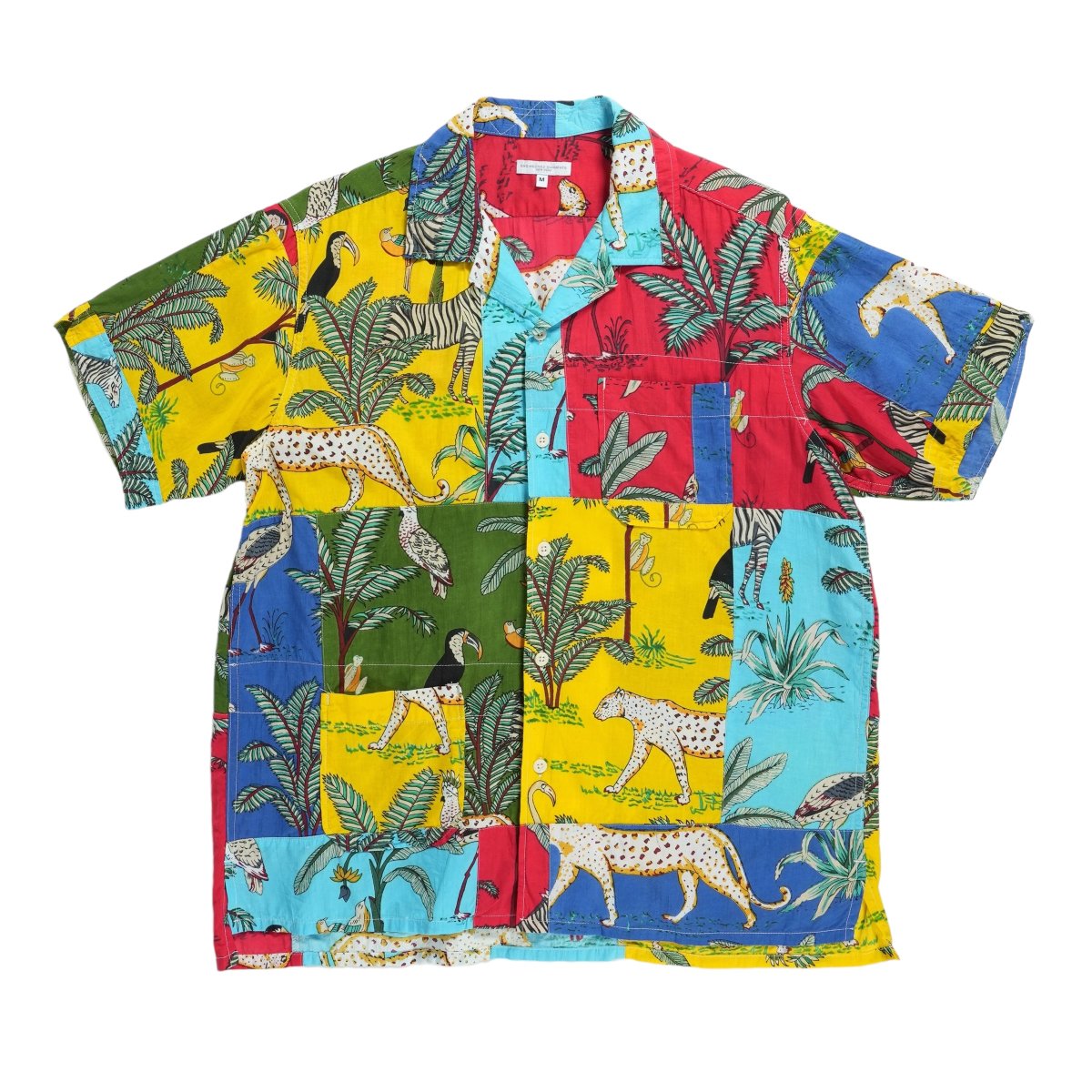 Engineered Garments <BR>Camp Shirt - Animal Print Patchwork -