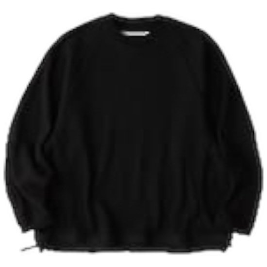 White<BR>Mountaineering<BR>OVER SIZED RAGLAN SLEEVE PULLOVER (BLACK)