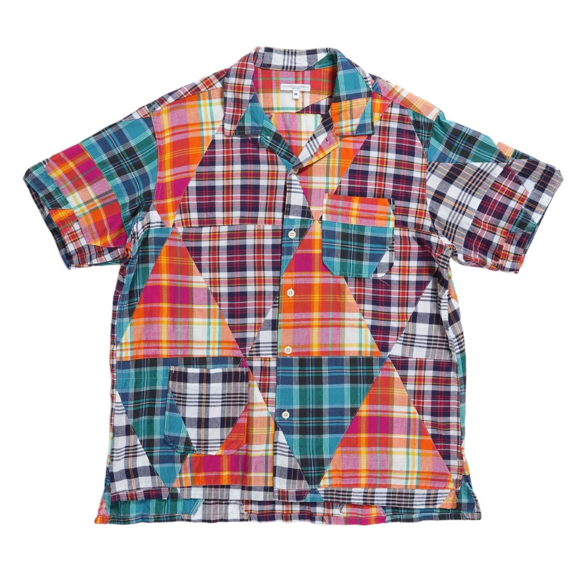 Engineered Garments <BR>Camp Shirt - Triangle Patchwork Madras -