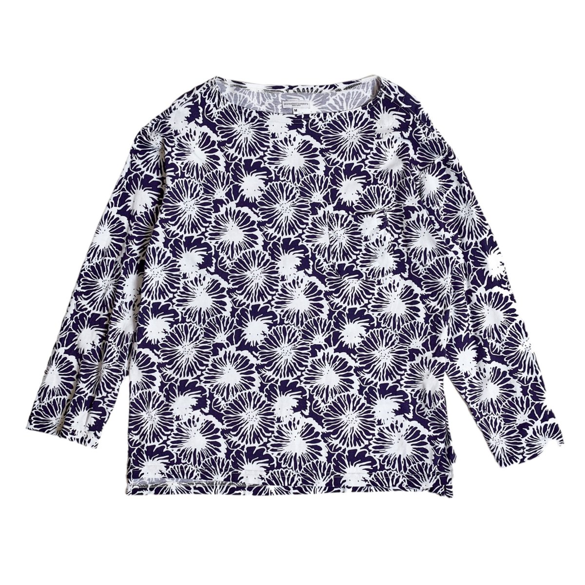 Engineered Garments <BR>Basque Shirt - Cotton Floral Pique -