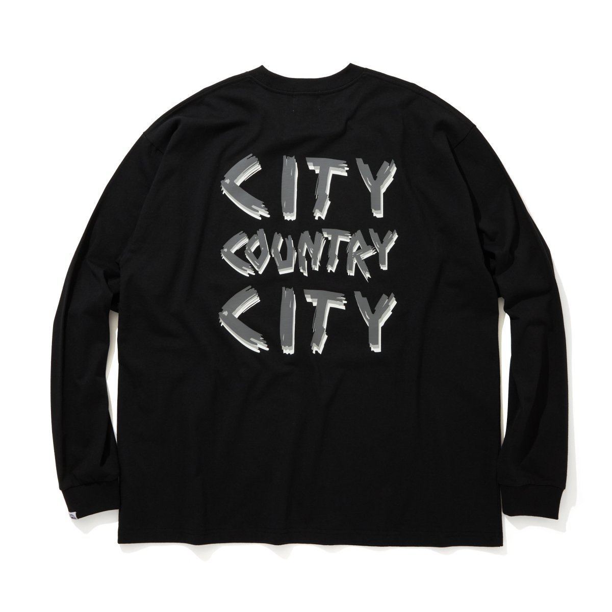 CITY COUNTRY CITY <BR>Cotton L/sT-shirt_CityCountryCity (BLACK)
