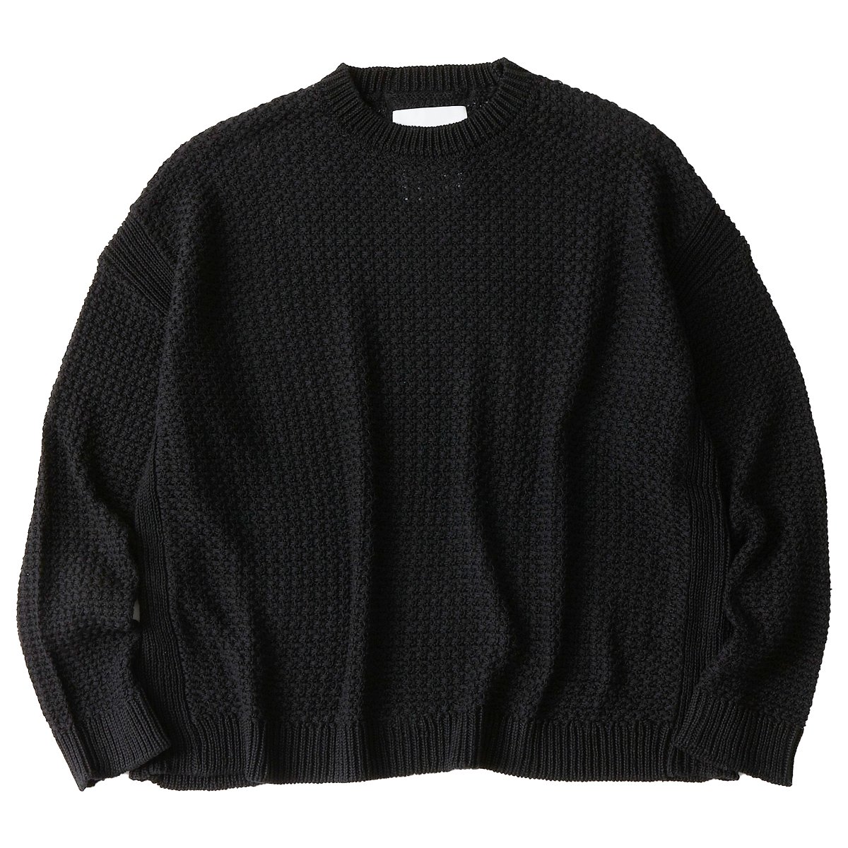 White<BR>Mountaineering<BR> LINEN KNIT PULLOVER (BLACK)