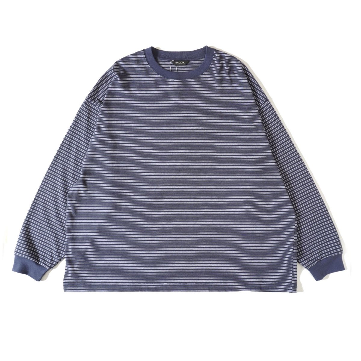 EVCON<BR>BORDER WIDE L/S T-SHIRT (NAVY)