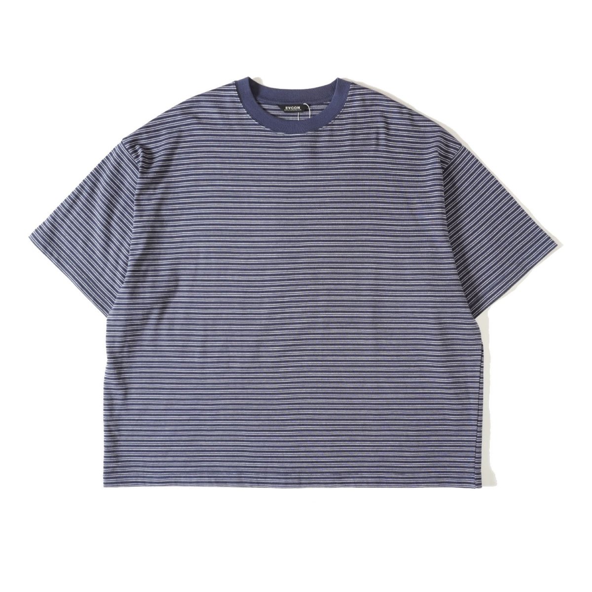 EVCON<BR>BORDER WIDE S/S T-SHIRT (NAVY)