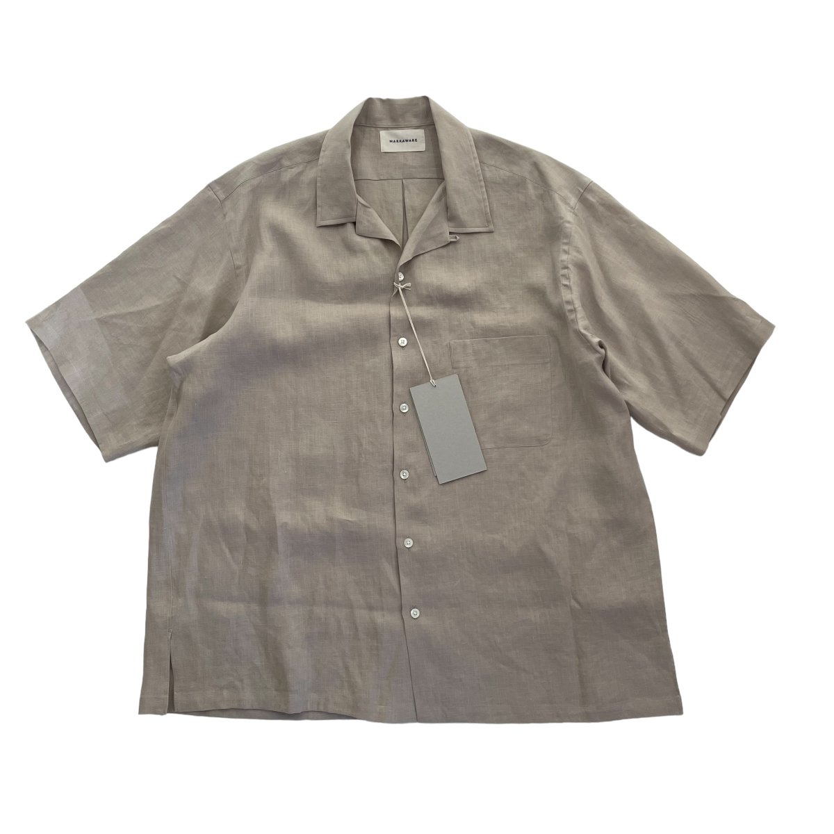 MARKAWARE <BR>OPEN COLLAR WIDE SHIRT S/S (TOUPE)
