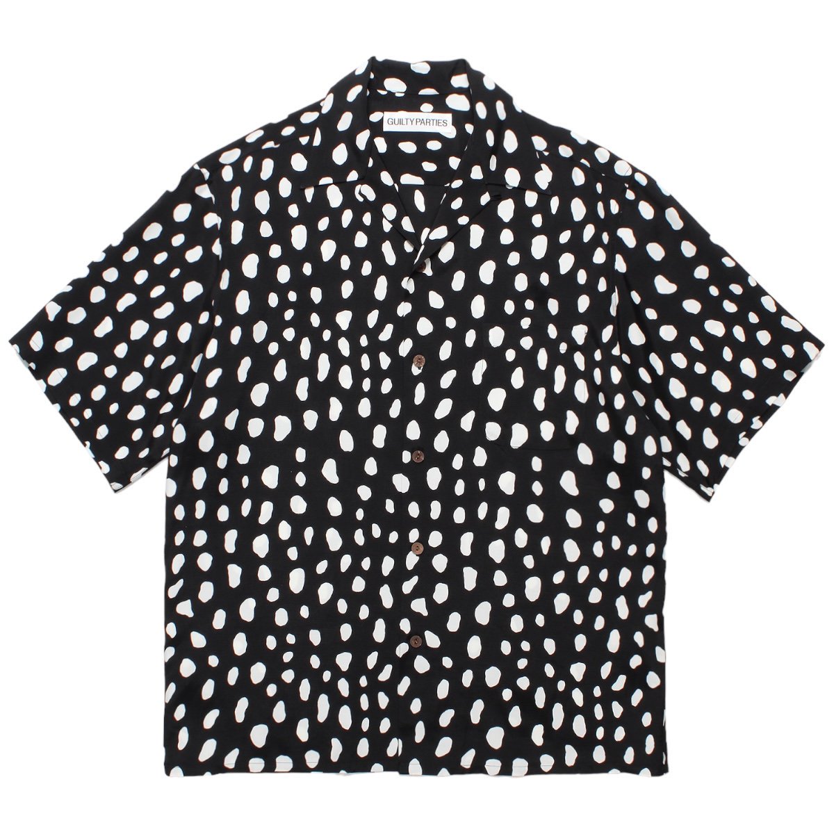 WACKOMARIA<BR>HAWAIIAN SHIRTS S/S (TYPE-2) (BLACKWHITE)