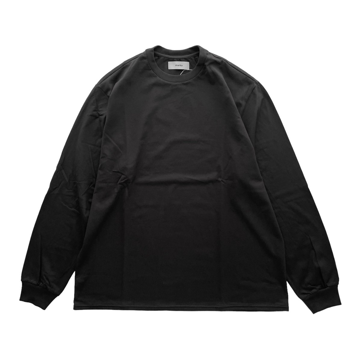 marka <BR>CREW NECK TEE L/S - 40/2 ORGANIC COTTON KNIT - (CHARCOAL)