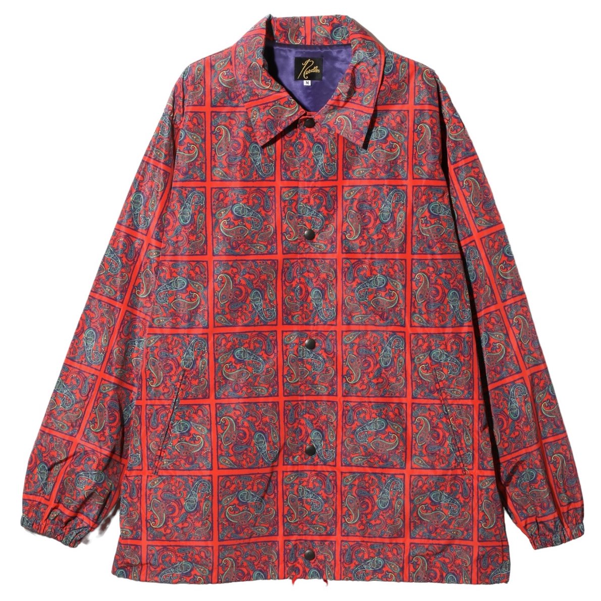 NEEDLES <BR>Coach Jacket - Poly Taffeta / Printed Red Square - (RED)


