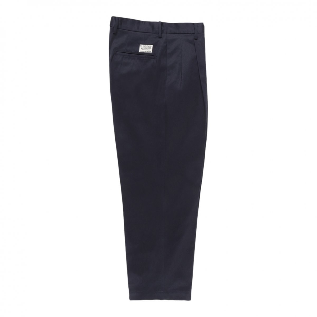 WACKOMARIA<BR> DOUBLE PLEATED CHINO TROUSERS (NAVY)