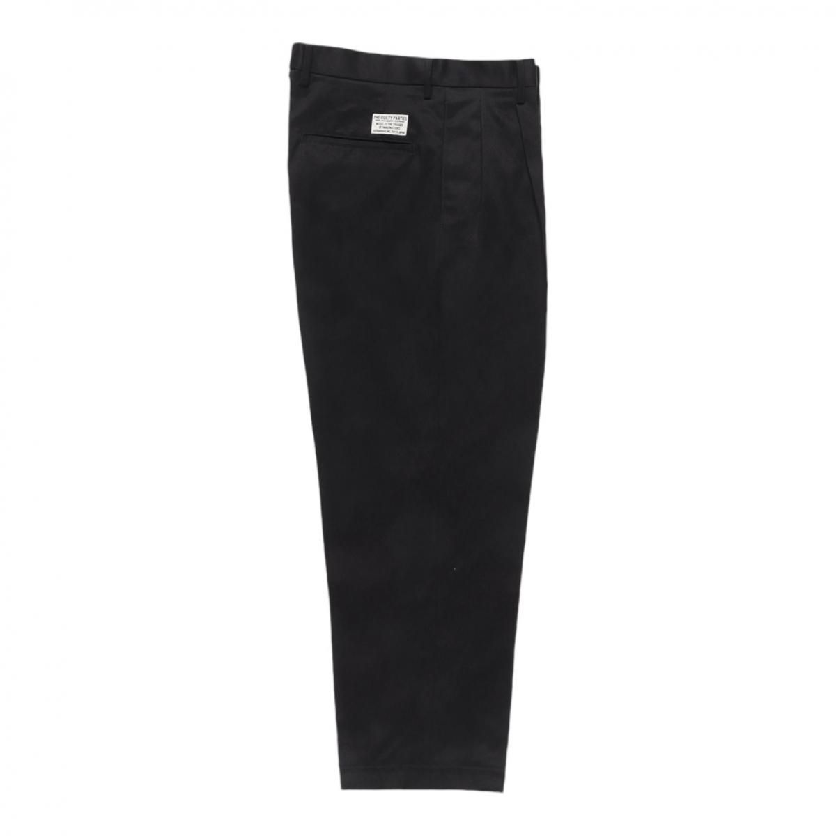 WACKOMARIA<BR> DOUBLE PLEATED CHINO TROUSERS (BLACK)