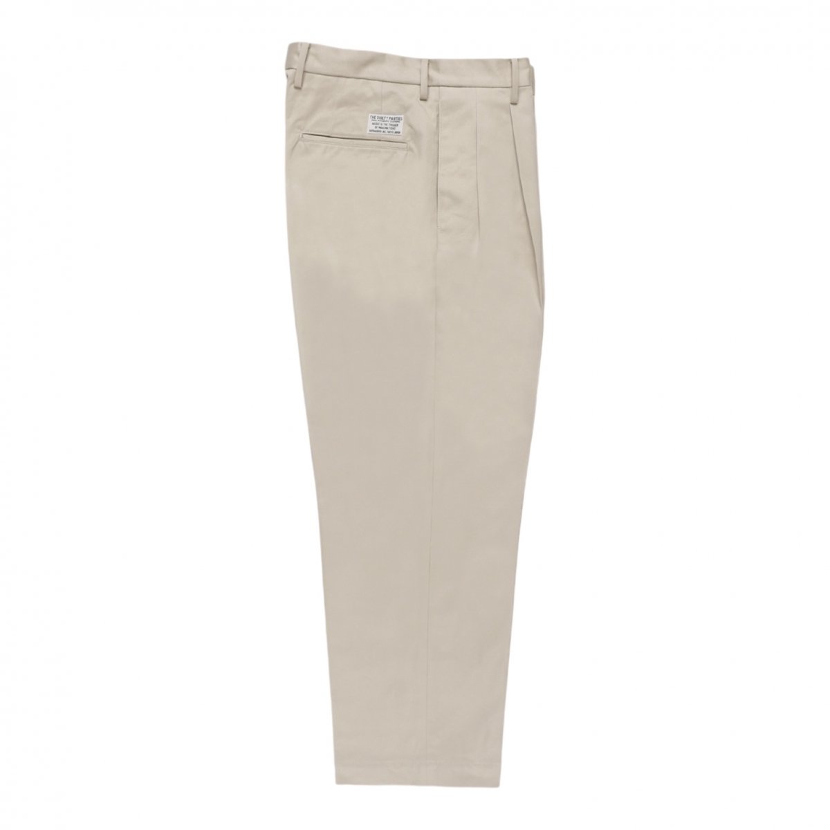 WACKOMARIA<BR> DOUBLE PLEATED CHINO TROUSERS (L-BEIGE)