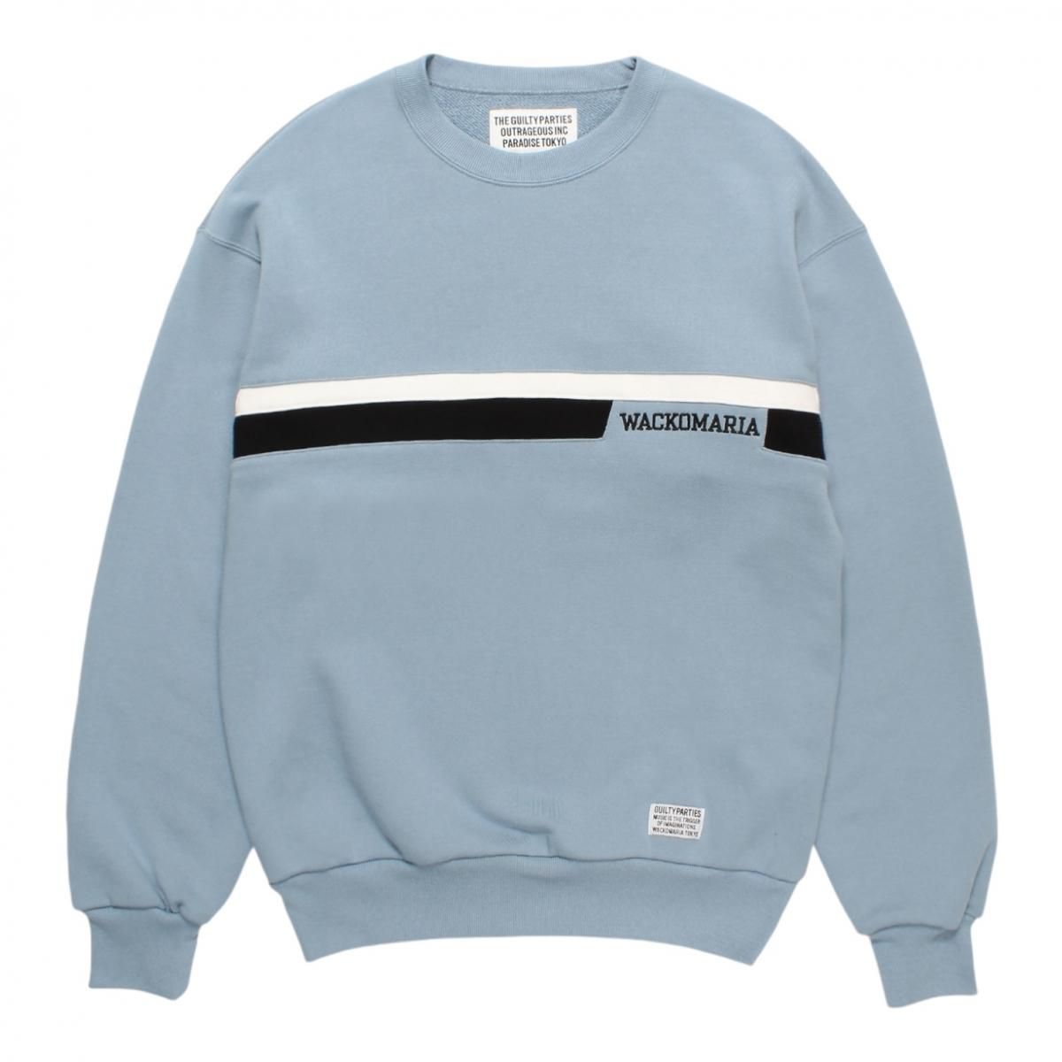 WACKOMARIA<BR>MIDDLE WEIGHT CREW NECK SWEAT SHIRT ( TYPE-3 ) (BLUE)