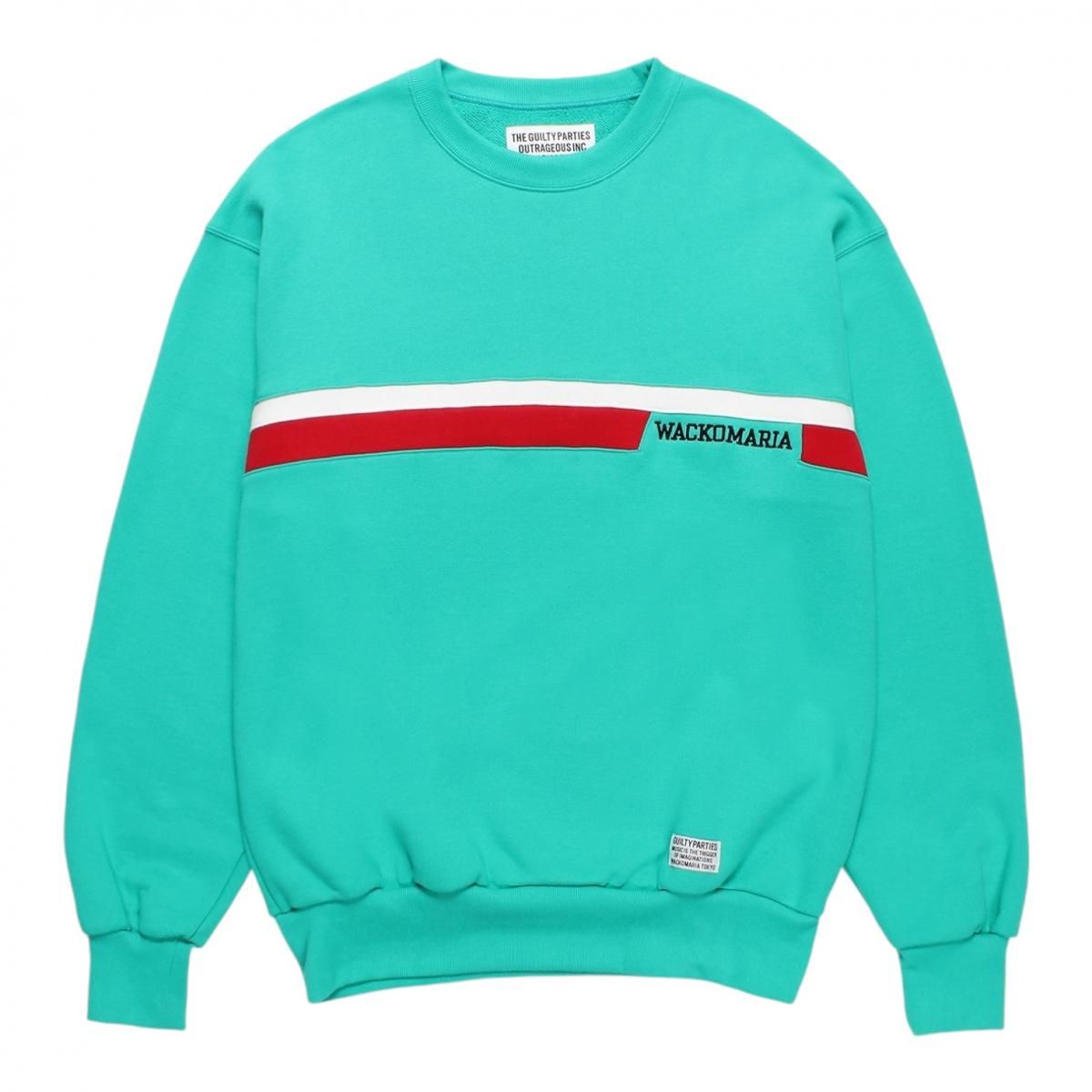 WACKOMARIA<BR>MIDDLE WEIGHT CREW NECK SWEAT SHIRT ( TYPE-3 ) (TURQUOISE)