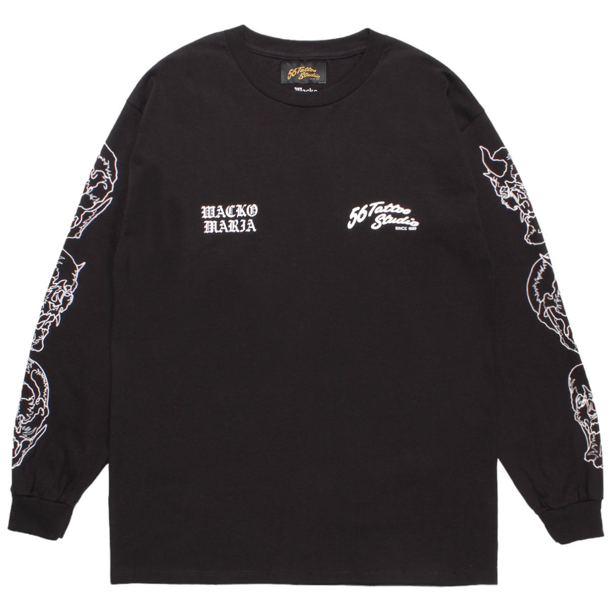 WACKO MARIA《ワコマリア》56 TATTOO STUDIO / CREW NECK LONG SLEEVE T-SHIRT (BLACK)  - Cloud9【クラウドナイン】Official Online Store