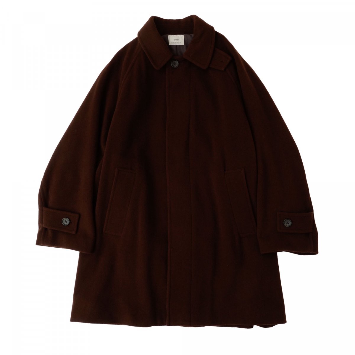 EVCON<BR>Wool Stain Collar Half Coat (BROWN)