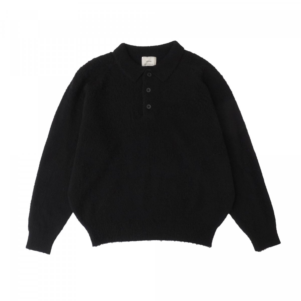 EVCON<BR>Shaggy Polo Knit (BLACK)