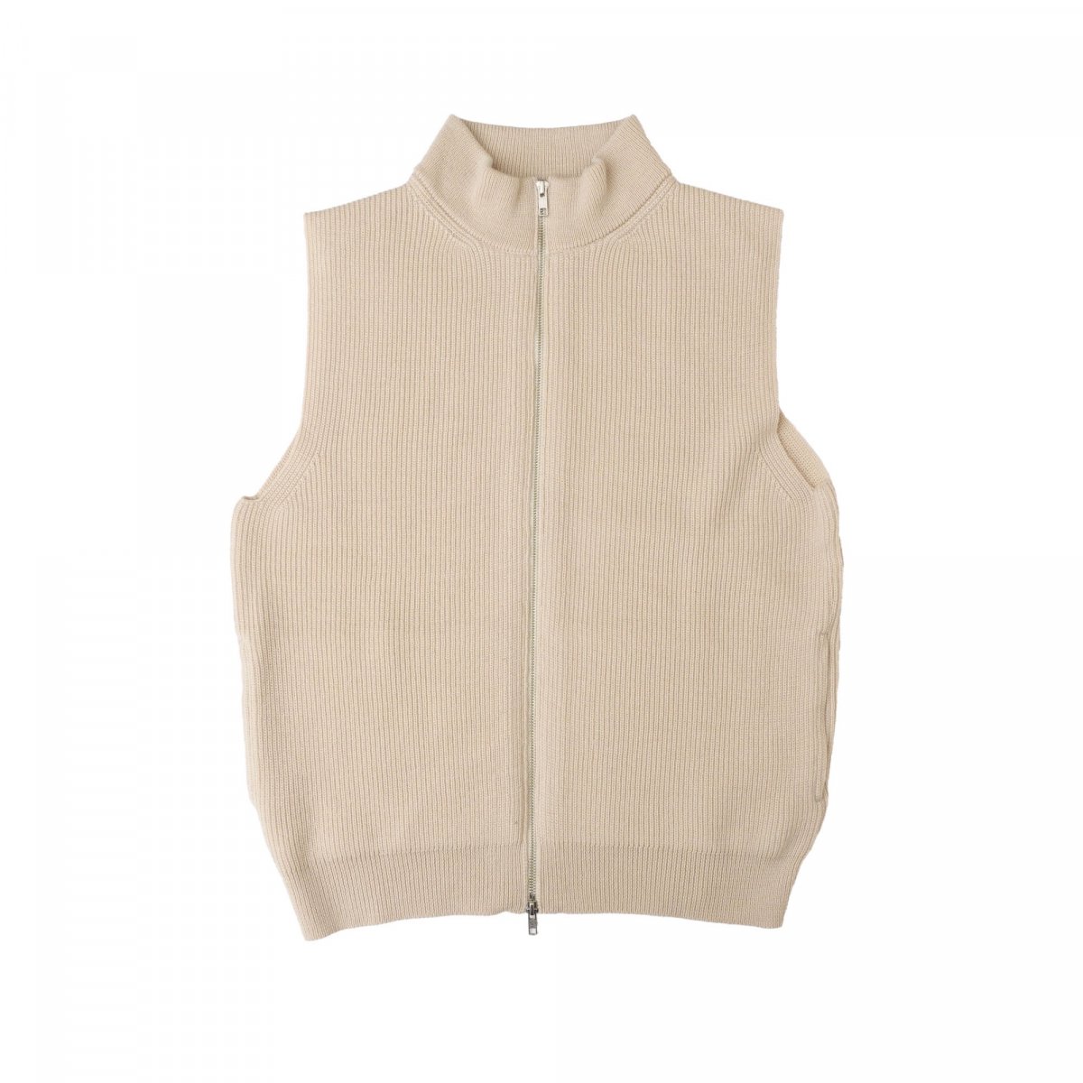 EVCON<BR>Wool Low Gauge Zipup Vest (IVORY)