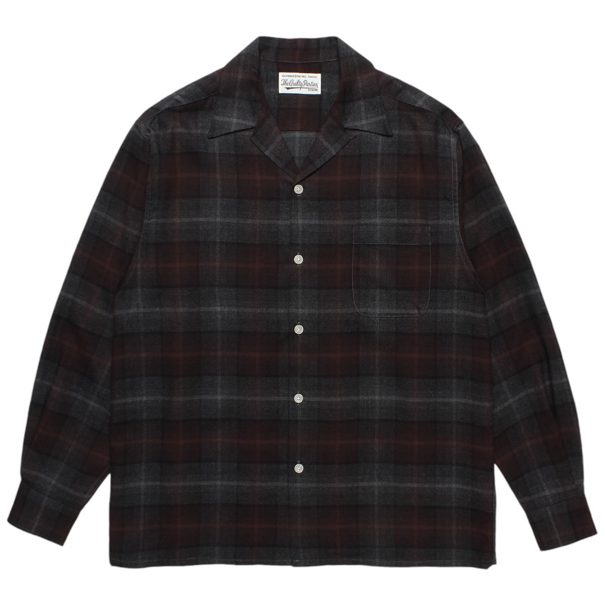 WACKO MARIA《ワコマリア》OMBRE CHECK OPEN COLLAR SHIRT L/S ( TYPE-3 ) -  Cloud9【クラウドナイン】Official Online Store