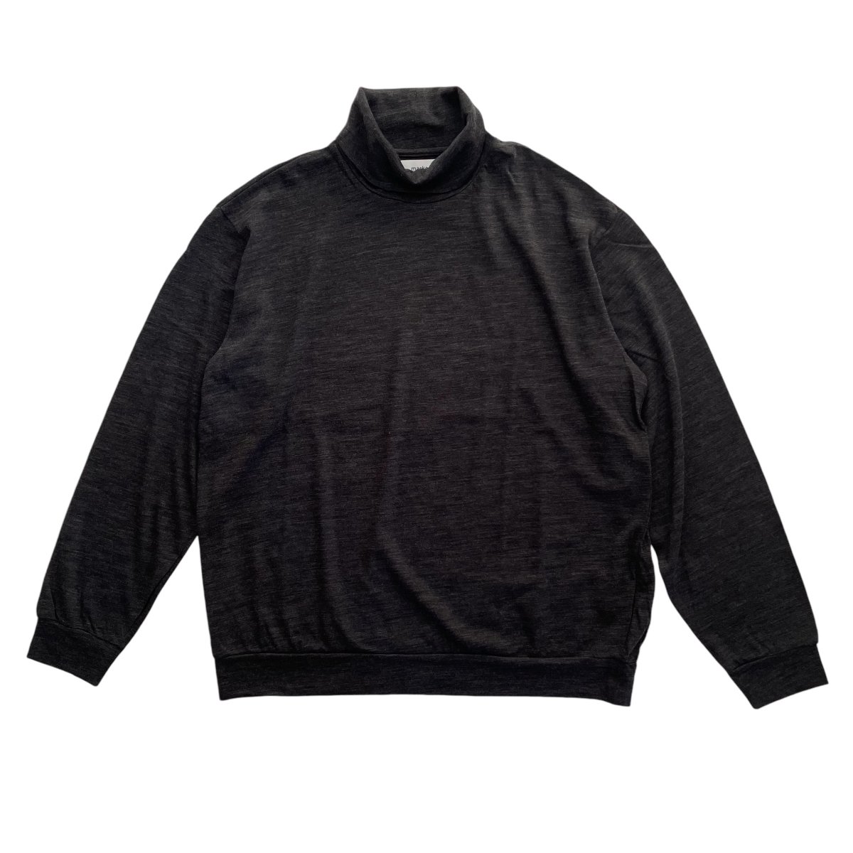 marka <BR>TURTLE NECK - SP120's WOOL COTTON KNIT - (TOP CHARCOAL)