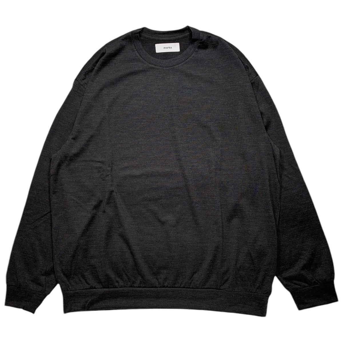 marka <BR>CREW NECK - 2/72 WOOL SINGLE JERSEY WASHABLE - (TOP CHARCOAL)