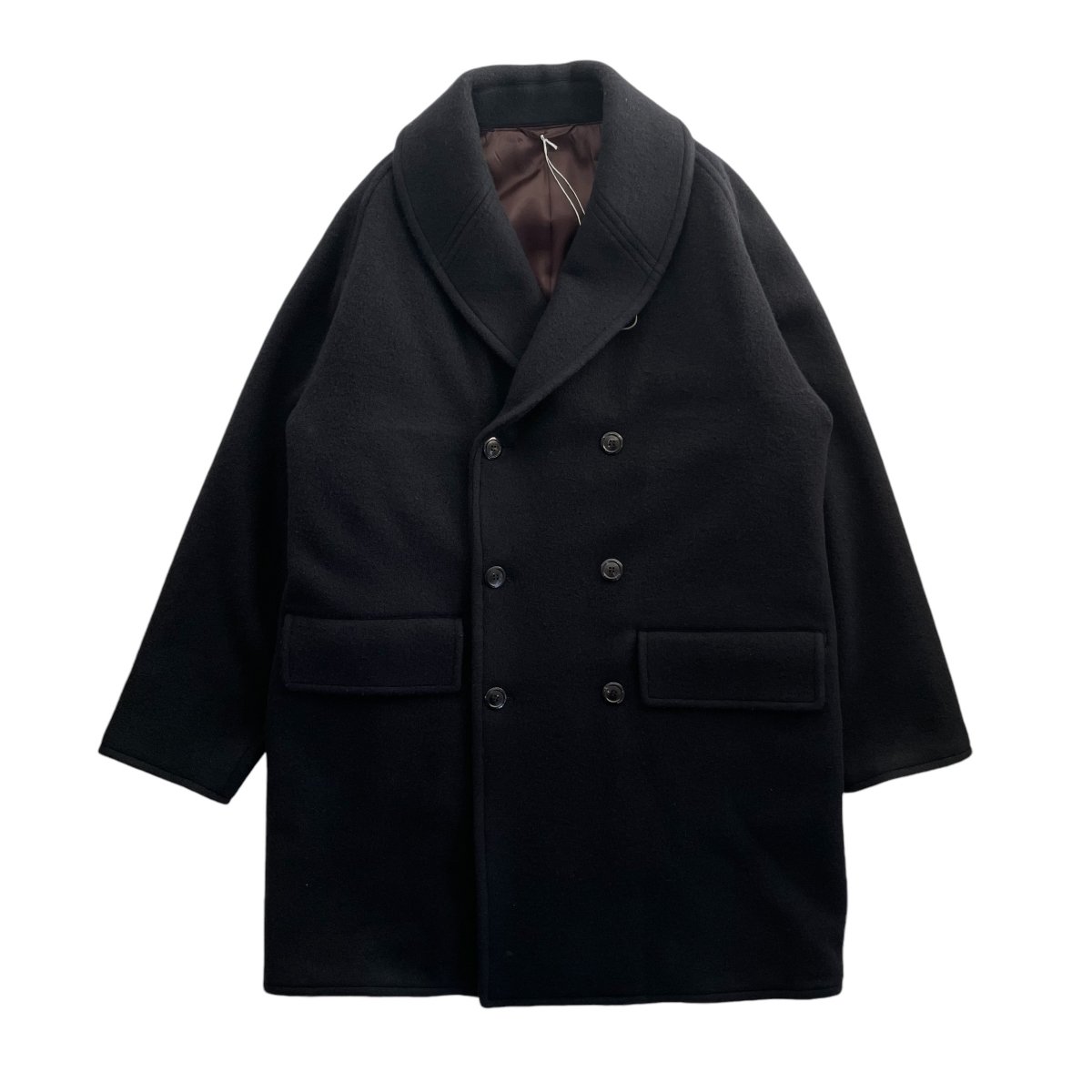 marka <BR> PUFFED SHAWL COLLAR COAT - SP130's WOOL NAPPING -