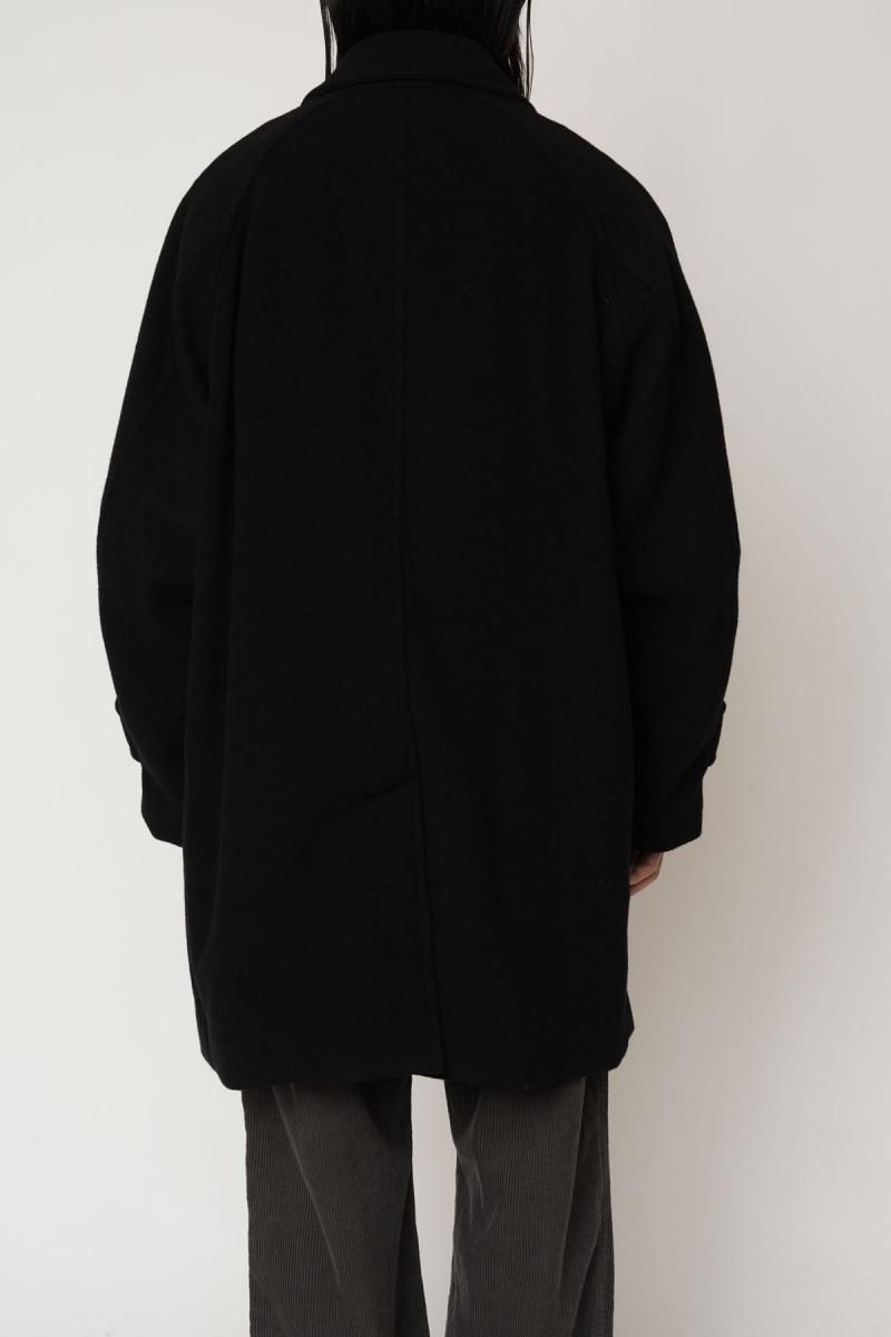 EVCON《エビコン》Wool Stain Collar Half Coat (BLACK