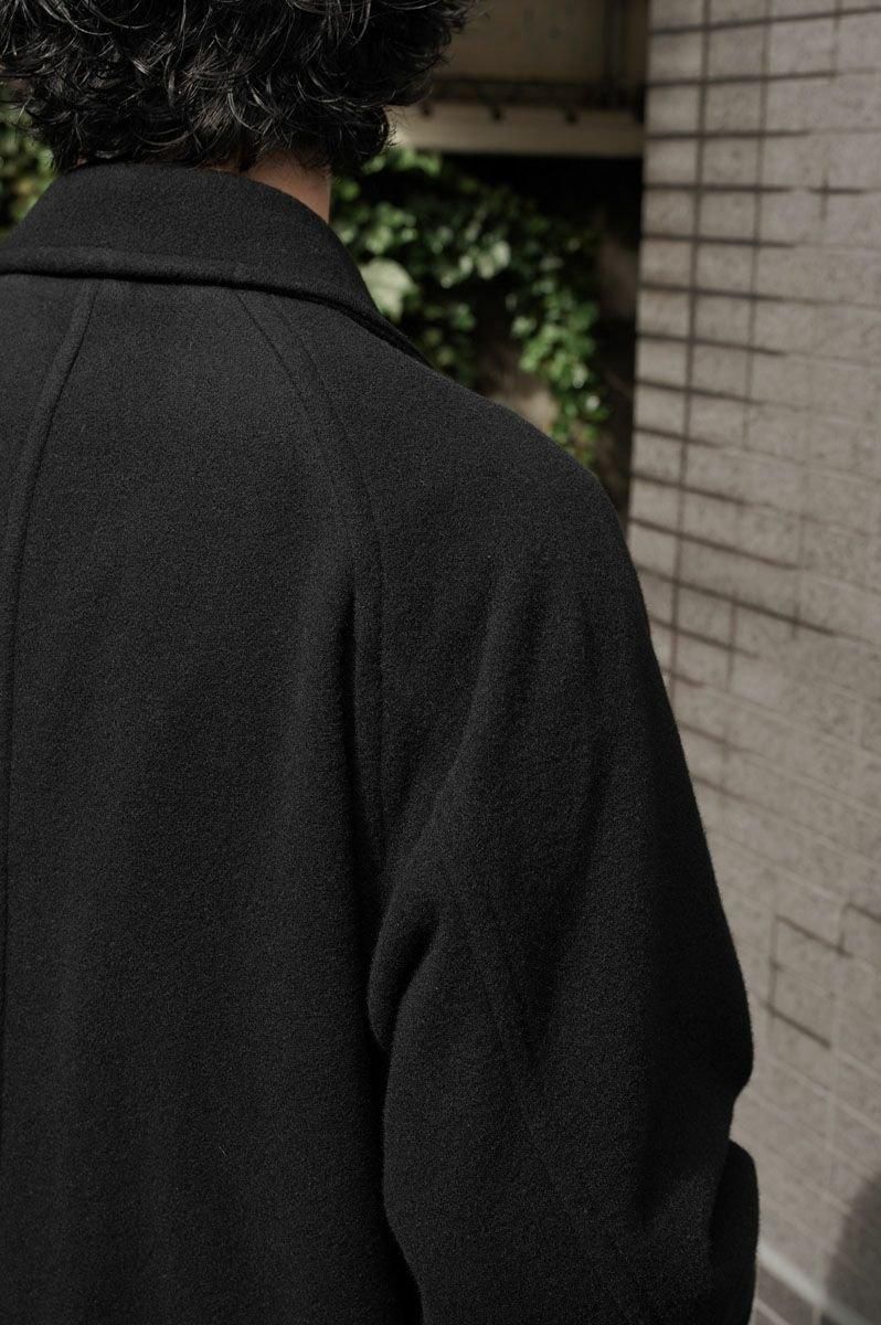 EVCON《エビコン》Wool Stain Collar Half Coat (BLACK