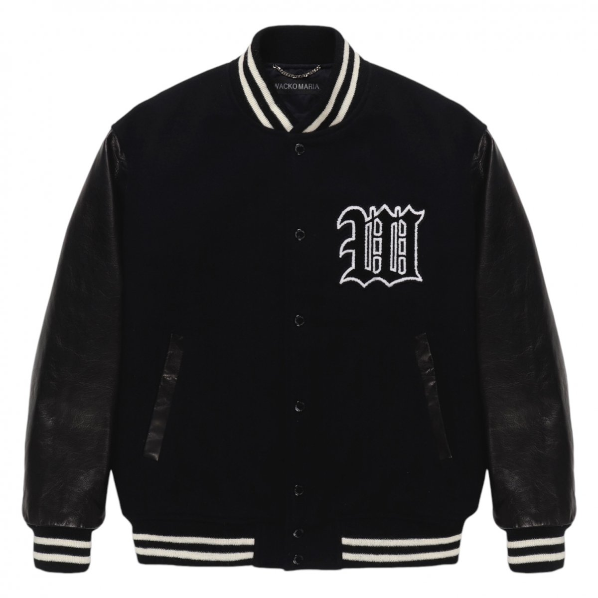 WACKOMARIA<BR> LEATHER VARSITY JACKET -B- ( TYPE-2 ) (BLACK)