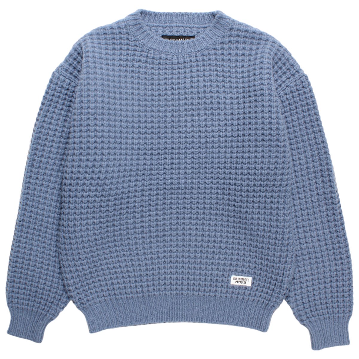 WACKOMARIA<BR>WAFFLE KNIT SWEATER (BLUE)