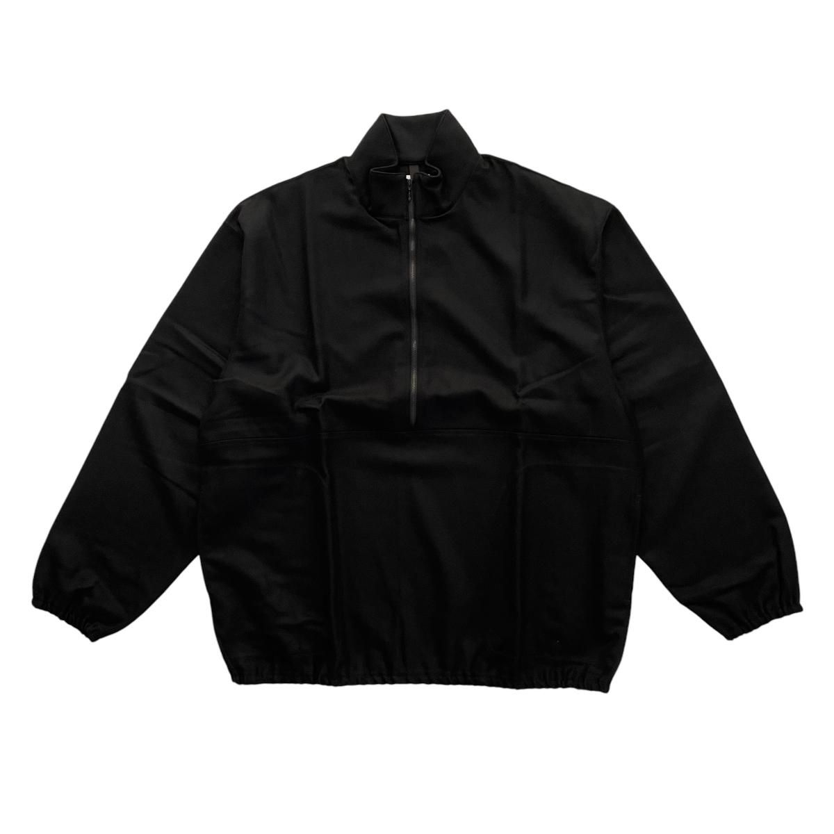 marka <BR> HALF ZIP TRACK JACKET - 2/32 WOOL SOFT FLANNEL - (DARK NAVY)