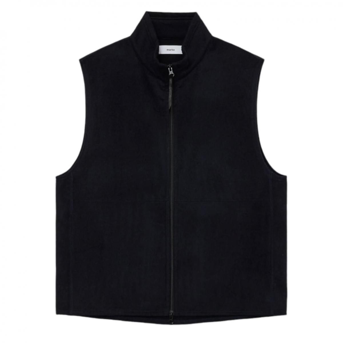 marka <BR>ZIP UP VEST - WOOL SILK BEAVER -