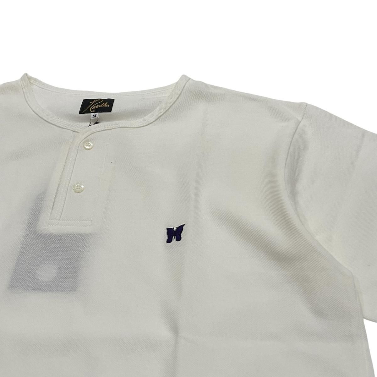 NEEDLES 《ニードルズ》Henry Neck Tee - Cotton Pique - (WHITE