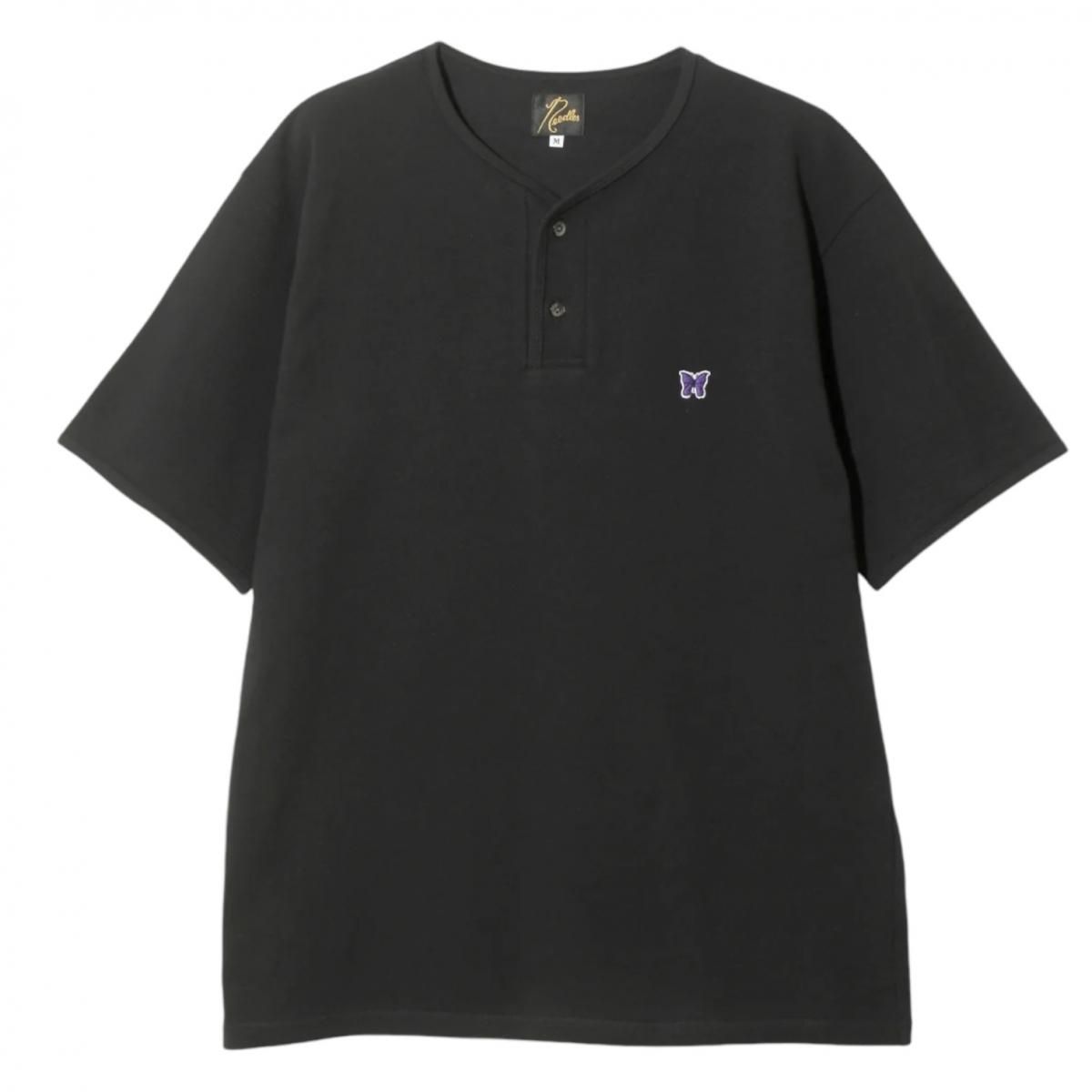 最新エルメス 《ニードルズ》Henry NEEDLES Neck (BLACK - Pique Cotton - Tee トップス
