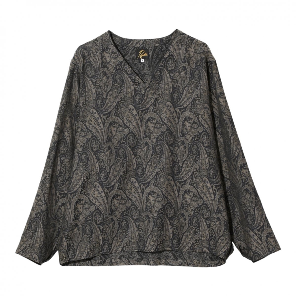 NEEDLES <BR>V-Neck Pullover Shirt - PE/C Jacquard Cloth -
