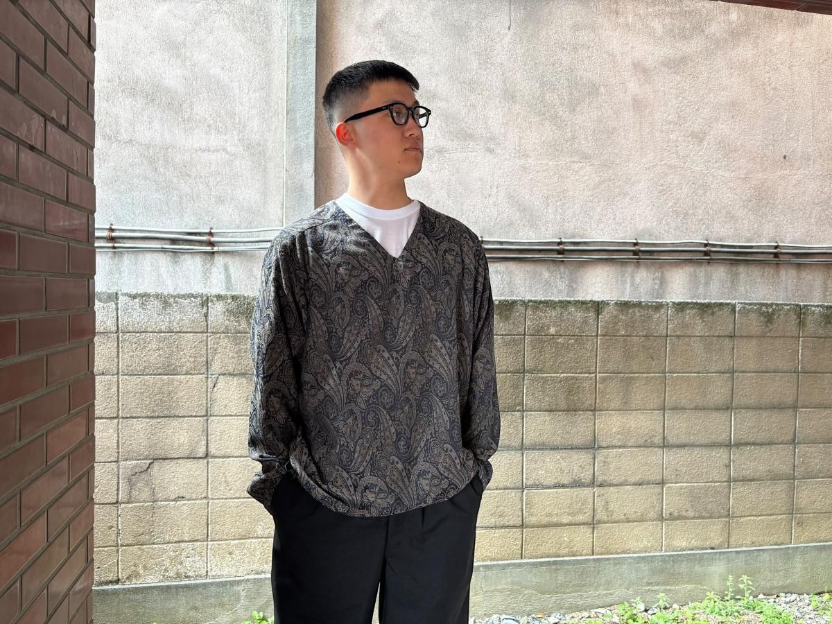 NEEDLES <BR>V-Neck Pullover Shirt - PE/C Jacquard Cloth -
