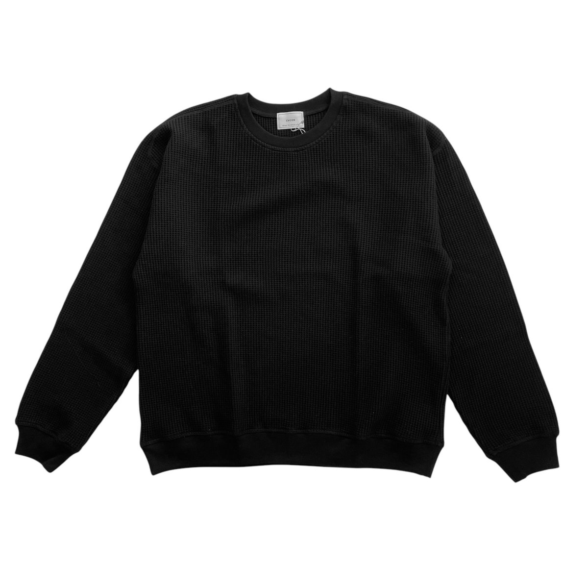 EVCON<BR>WAFFLE CREW NECK (BLACK)