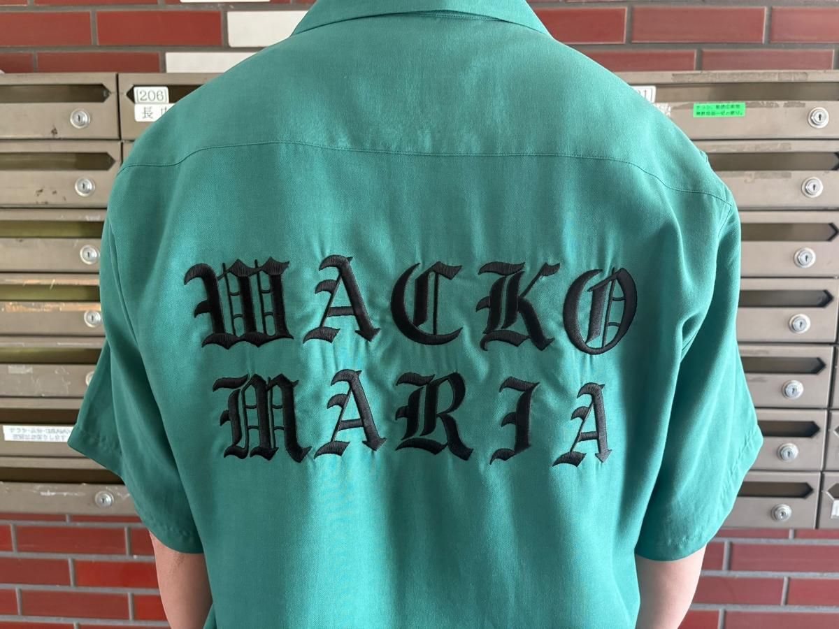 L【WACKOMARIA】50TATOO SHIRT／新品タグ付／送料込 WACKO MARIA《ワコマリア》50'S SHIRT S/S ( TYPE-3 ) (GREEN) | 正規