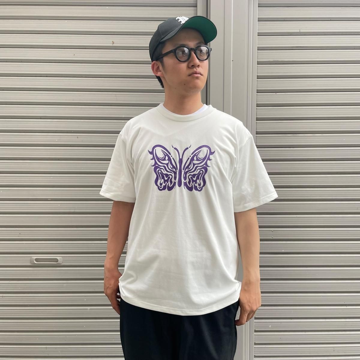 NEEDLES <BR>Needles x Kae Tanaka S/S Crew Neck Tee - Poly Jersey / KT Papillon (Off White)
