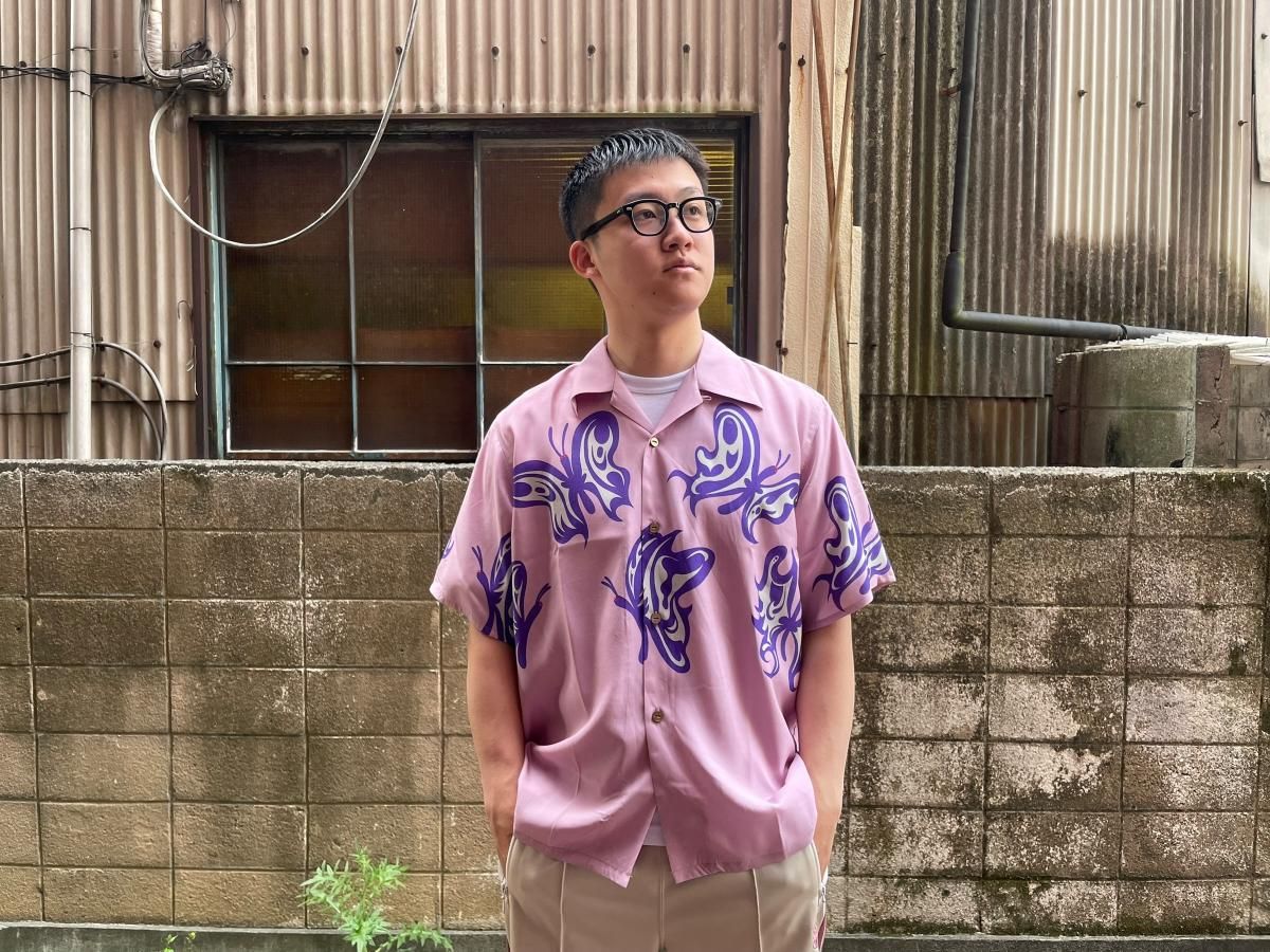 NEEDLES <BR>Needles x Kae Tanaka S/S One-Up Shirt - KT Papillon (Old Rose)
