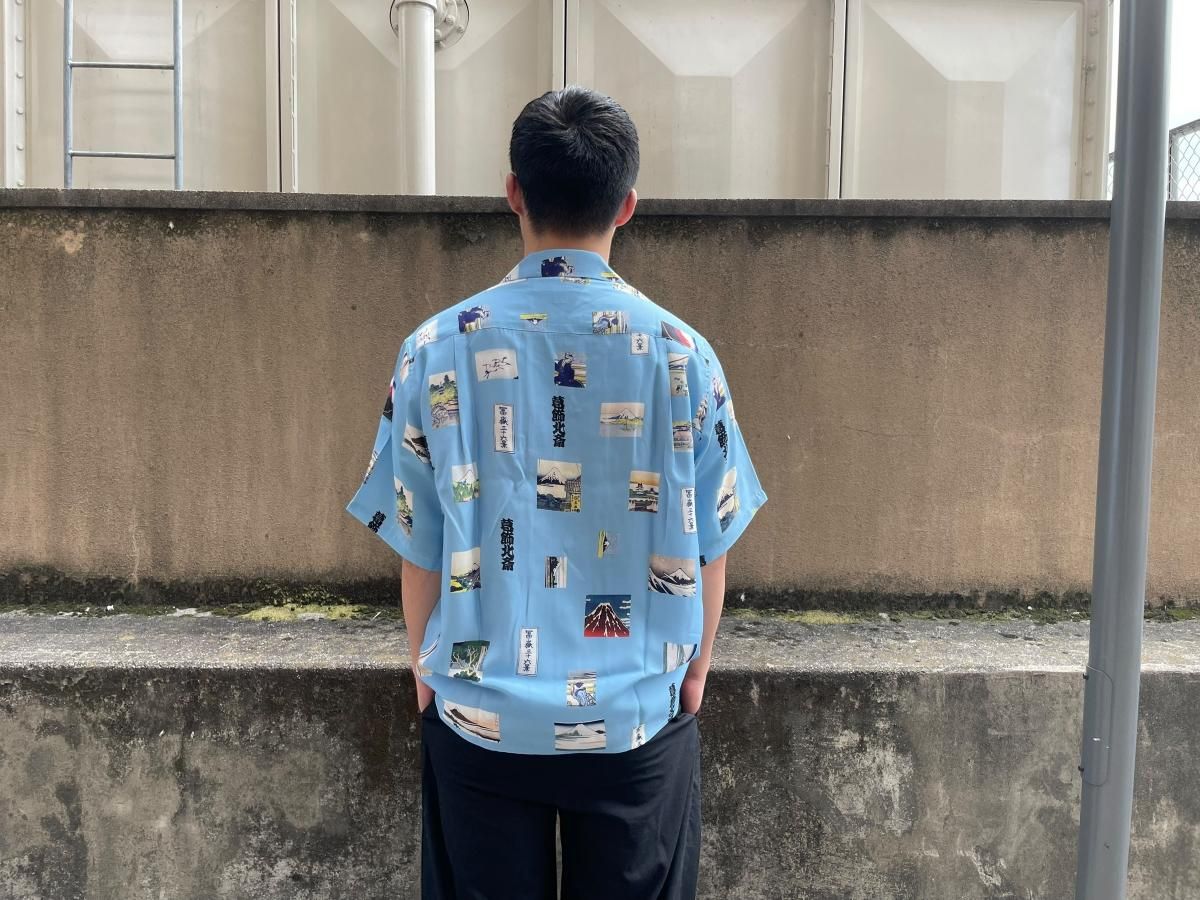 WACKO MARIA《ワコマリア》葛飾北斎 / S/S HAWAIIAN SHIRT (BLUE