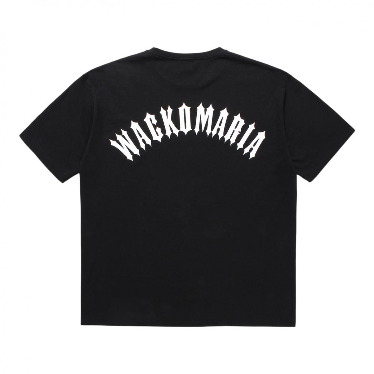 WACKOMARIA<BR>WASHED HEAVY WEIGHT CREW NECK T-SHIRT (TYPE-1) (BLACK)