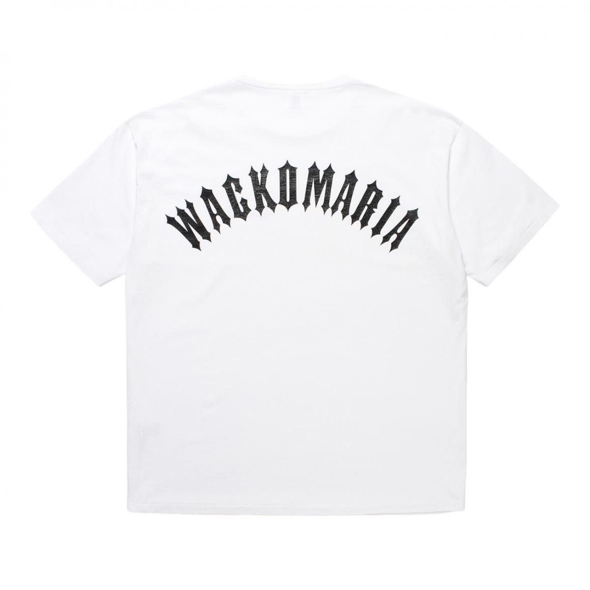 WACKOMARIA<BR>WASHED HEAVY WEIGHT CREW NECK T-SHIRT (TYPE-1) (WHITE)