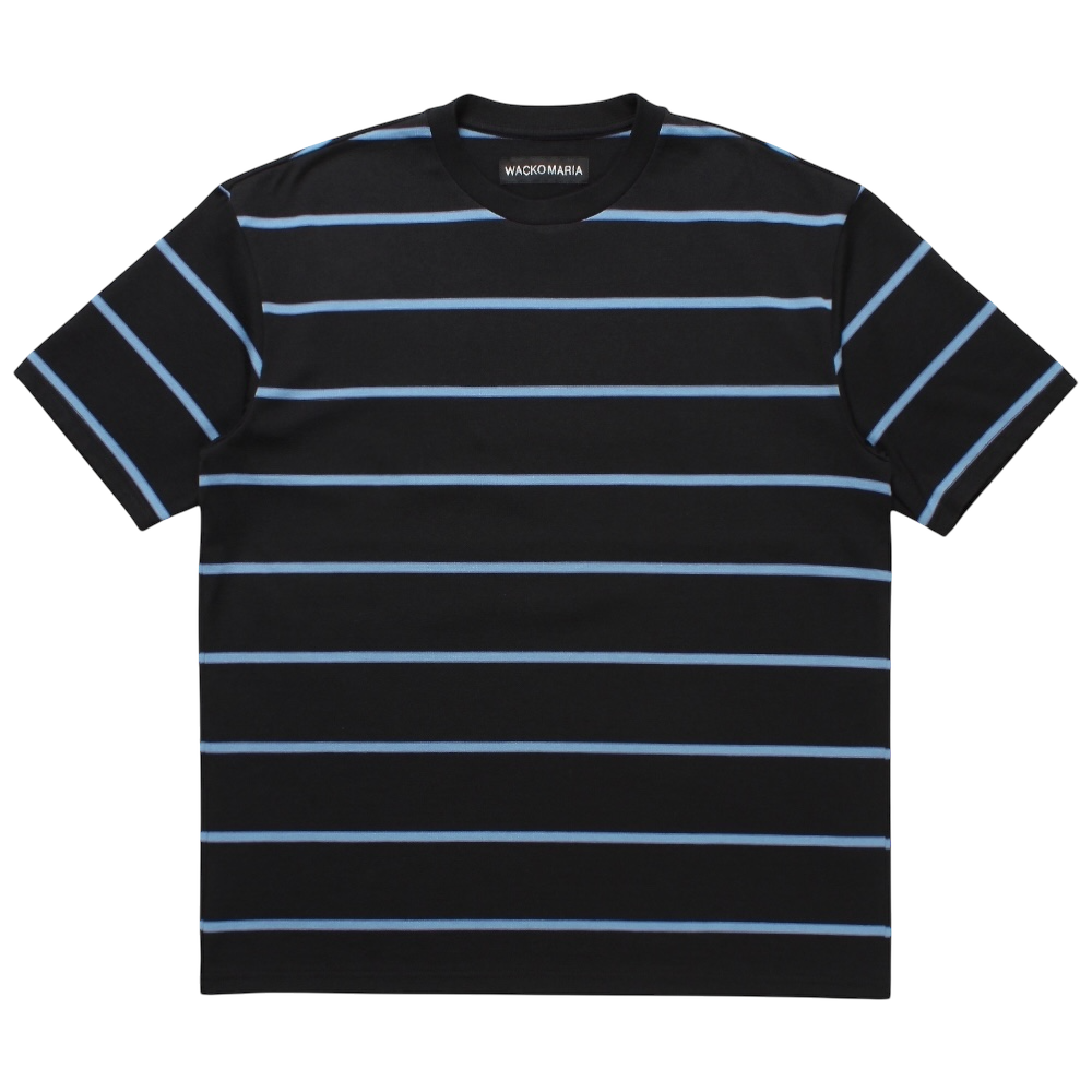 WACKOMARIA<BR>STRIPED CREW NECK T-SHIRT (TYPE-1) (BLACK)