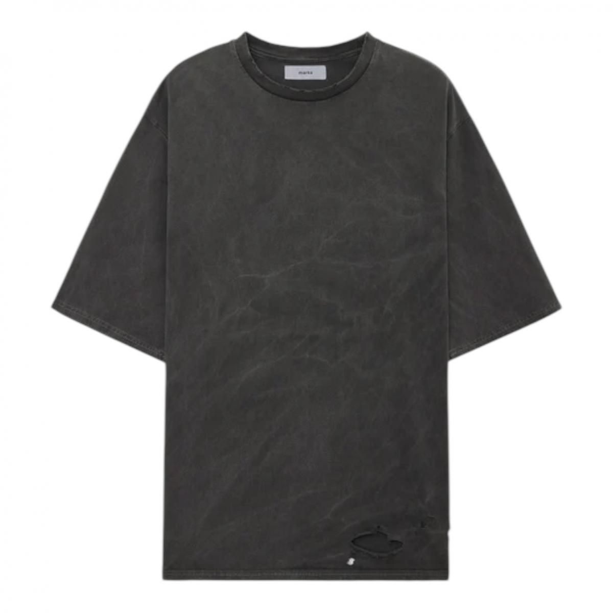 marka <BR> 40/2 ORGANIC COTTON KNIT CREW NECK DAMAGED TEE