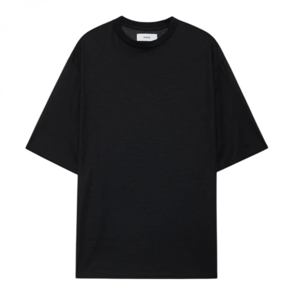 marka <BR> RAMIE KNIT CREW NECK TEE (BLACK)