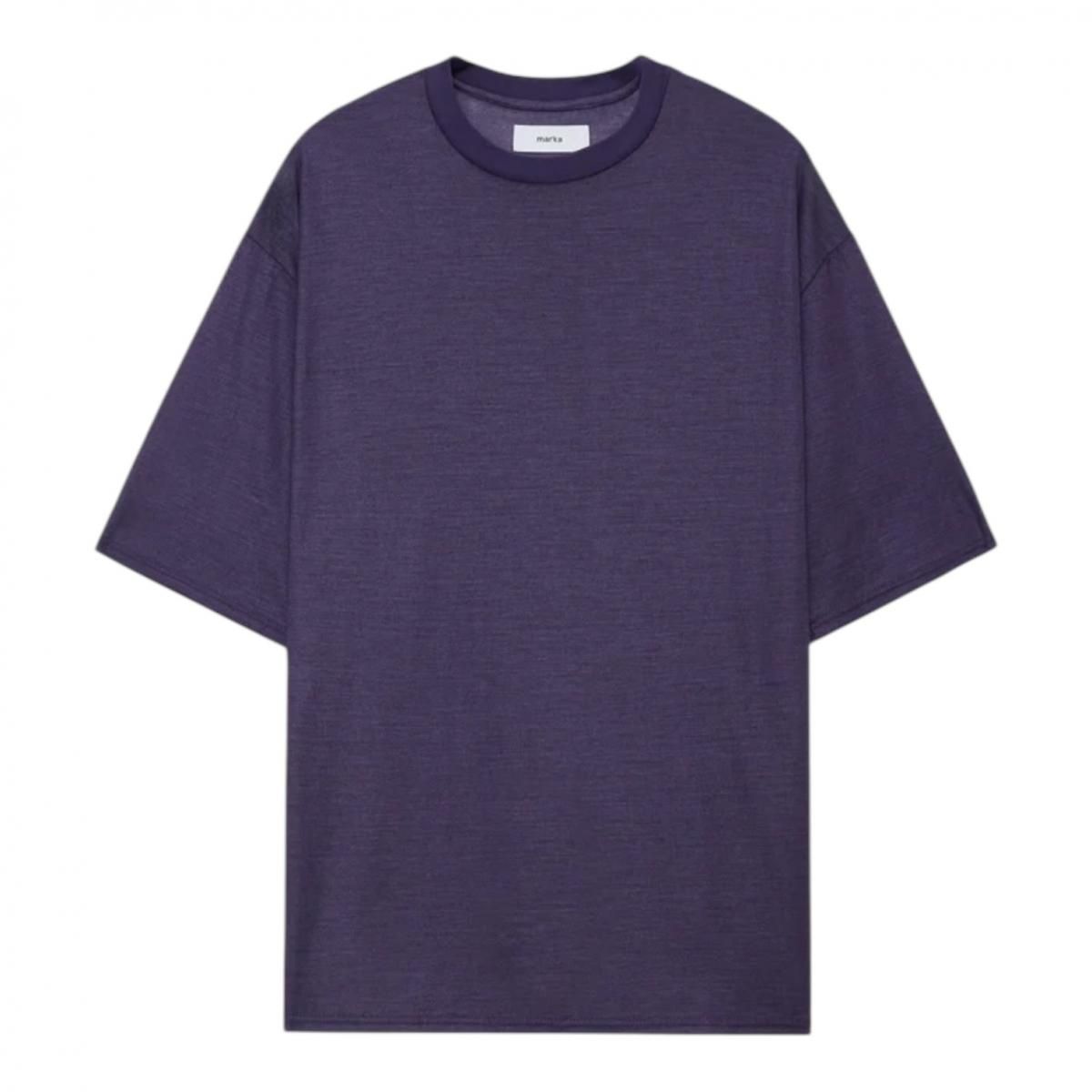 marka <BR> RAMIE KNIT CREW NECK TEE (PURPLE)