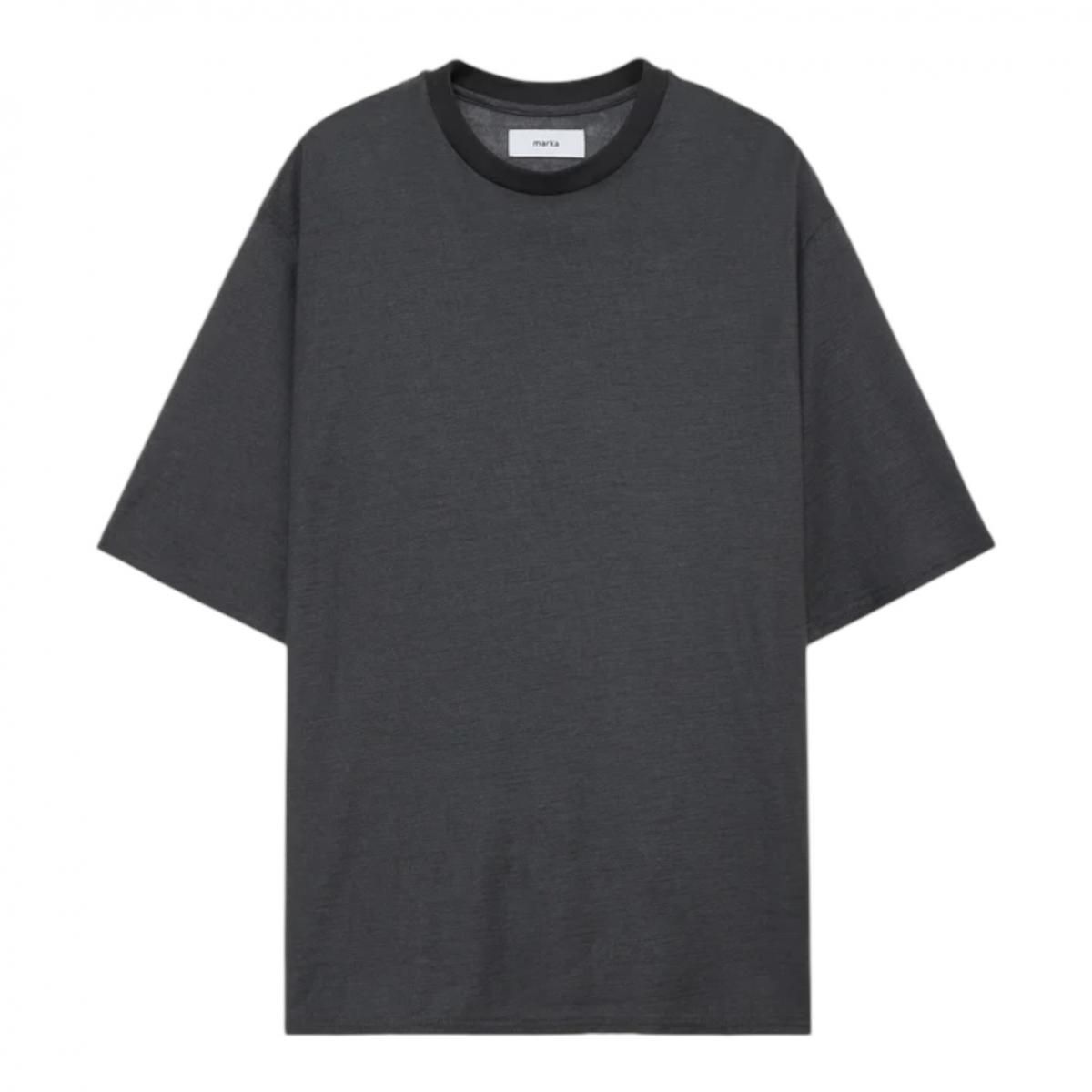 marka <BR> RAMIE KNIT CREW NECK TEE (MGRAY)