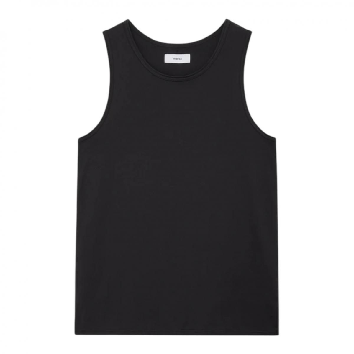 marka <BR> 40/2 ORGANIC COTTON KNIT TANK TOP (CHARCOAL)